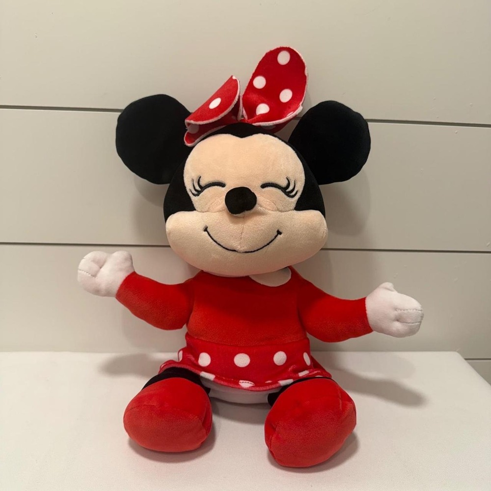 Disney Minnie Mouse Plush Ty Red Polka Dot Dress Stuffed Animal 11 inch